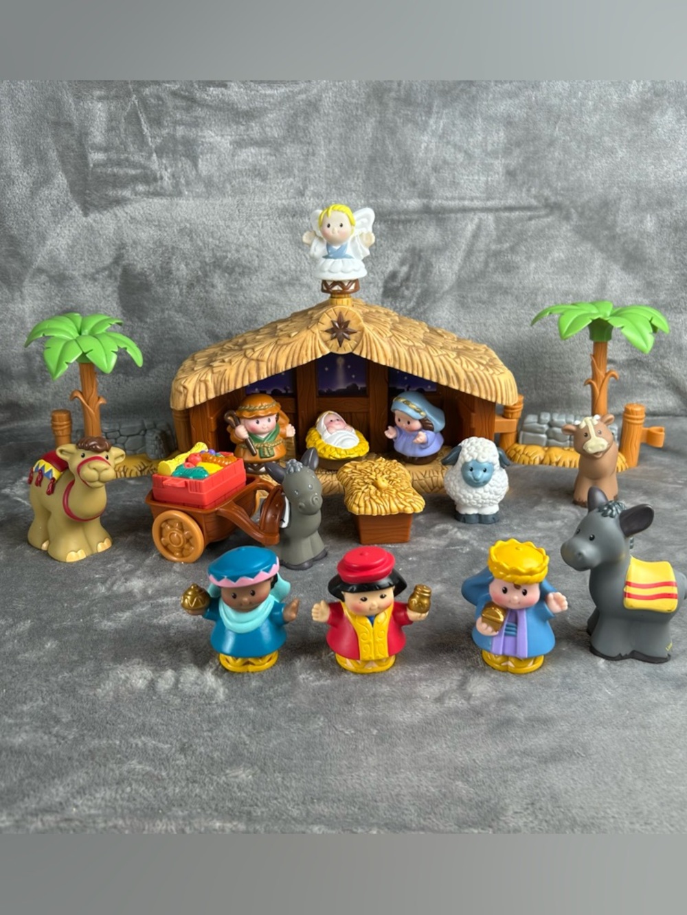 VTG Fisher Price Little People Nativity Set Music Lights Working Complete W/Box